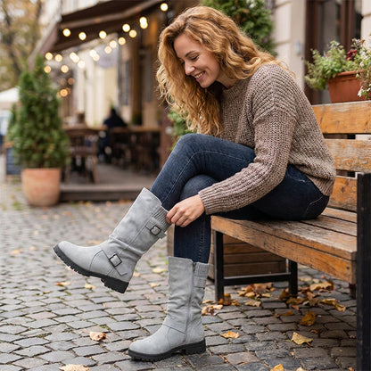 👢Women's Faux Suede Warm-Lined Mid-Calf Boots