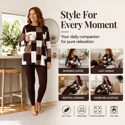 🔥Women's Printed Long Sleeve Top & Leggings Set