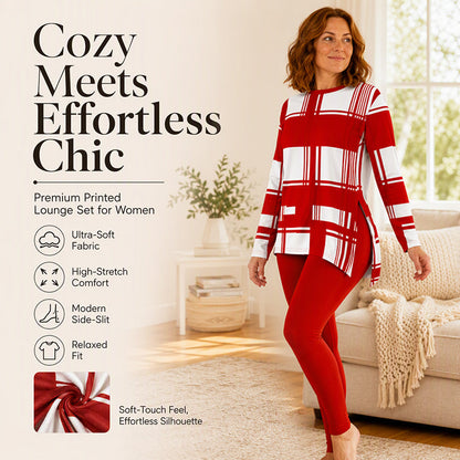 🔥Women's Printed Long Sleeve Top & Leggings Set