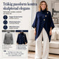 Flickors Asymmetrisk Turtleneck Poncho Stickad Tröja-2
