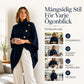 Flickors Asymmetrisk Turtleneck Poncho Stickad Tröja-4
