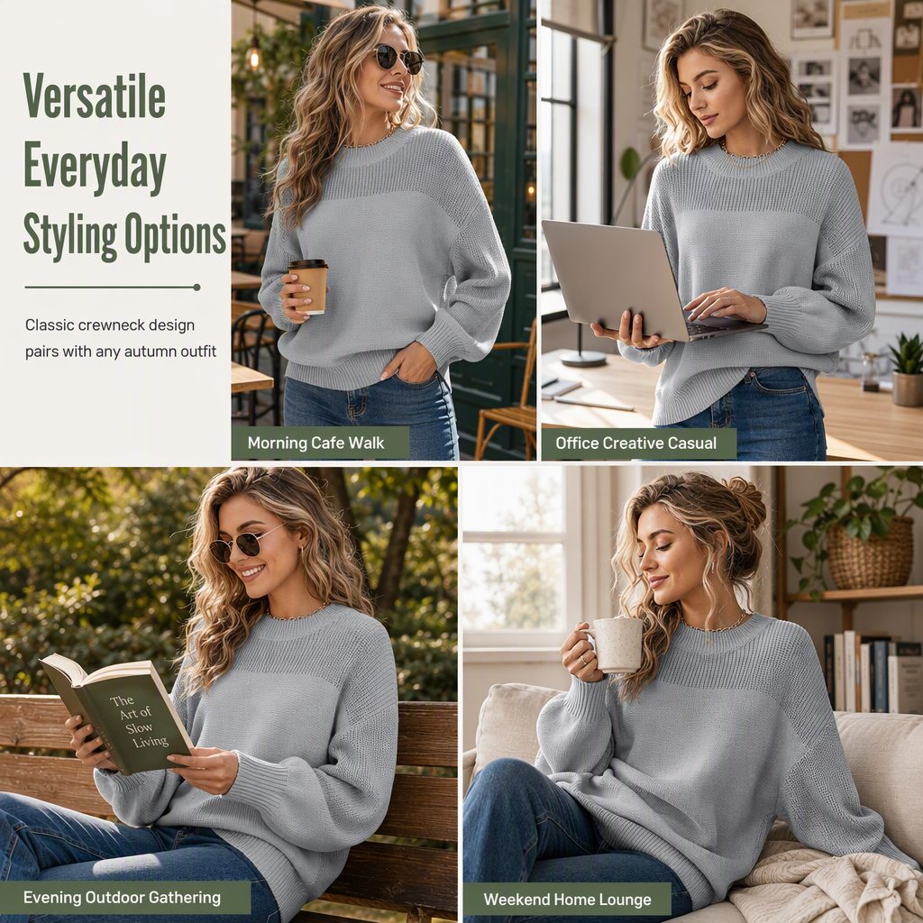 🌸50% OFF💖Women's Solid Color Knit Pullover Sweater
