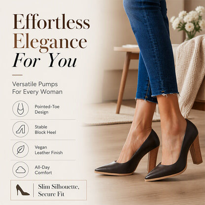 🌸Hot Sale 50% OFF💖Women's Chic Pointed Toe Chunky High Heels Pumps