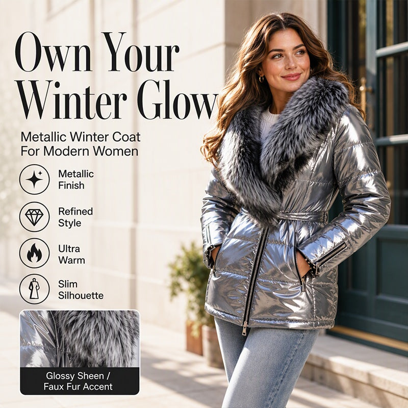 🔥50% OFF💖Women's Padded Jacket With Faux Fur Collar