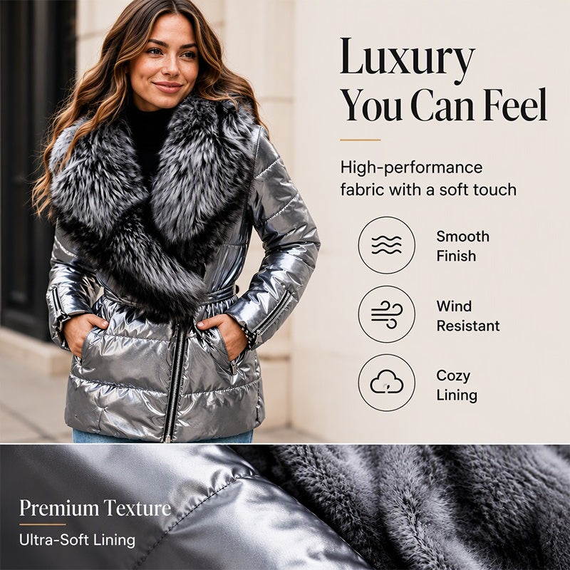 🔥50% OFF💖Women's Padded Jacket With Faux Fur Collar