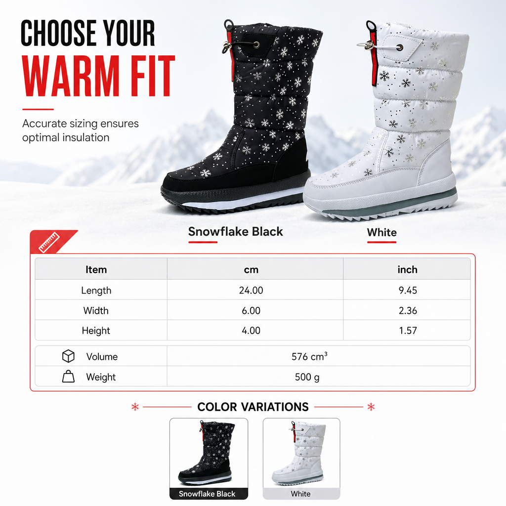 👢✨Women's High‑Top Winter Snow Boots, Waterproof Non‑Slip Tall Boots with Thick Plush Lining & Thick Sole for Outdoor Snowy Days👢