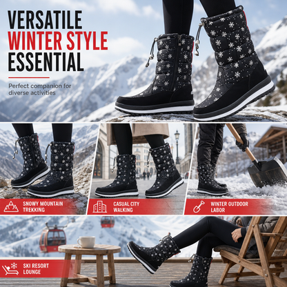 👢✨Women's High‑Top Winter Snow Boots, Waterproof Non‑Slip Tall Boots with Thick Plush Lining & Thick Sole for Outdoor Snowy Days👢