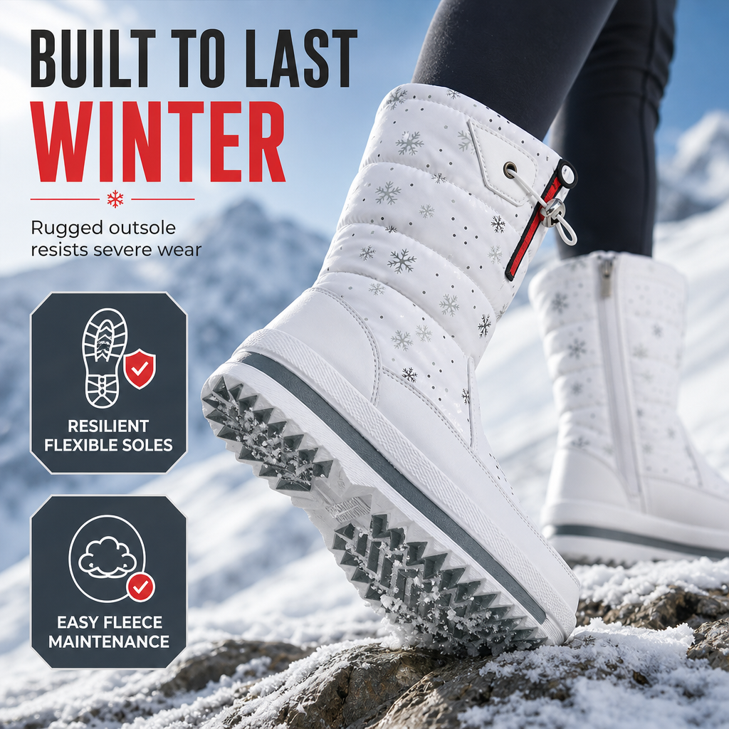 👢✨Women's High‑Top Winter Snow Boots, Waterproof Non‑Slip Tall Boots with Thick Plush Lining & Thick Sole for Outdoor Snowy Days👢