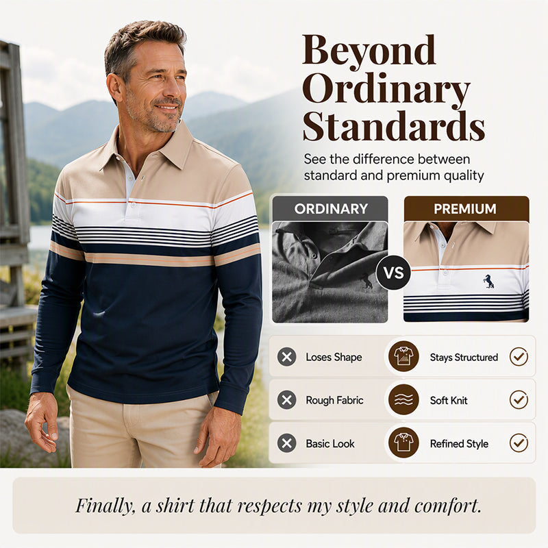 🧥Classic Color-Block, Casual & Versatile – Men's Classic Color-Block Striped Top ✨