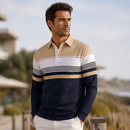 🧥Classic Color-Block, Casual & Versatile – Men's Classic Color-Block Striped Top ✨