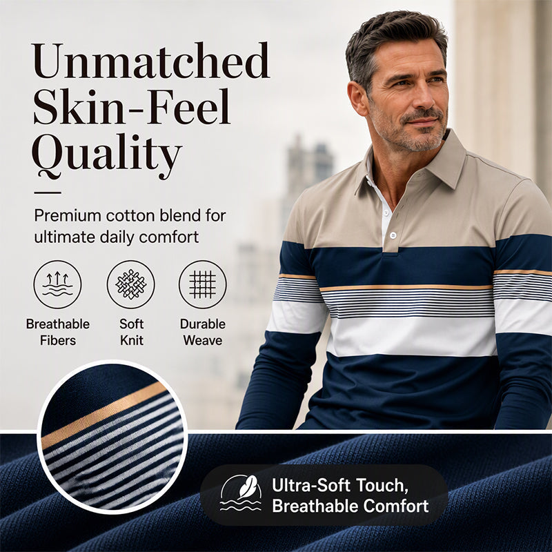 🧥Classic Color-Block, Casual & Versatile – Men's Classic Color-Block Striped Top ✨