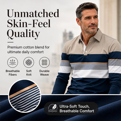 🧥Classic Color-Block, Casual & Versatile – Men's Classic Color-Block Striped Top ✨