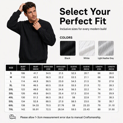 🧣Knit Warmth, Fall & Winter Layer – Men's Cable Knit Crewneck Sweatshirt ✨