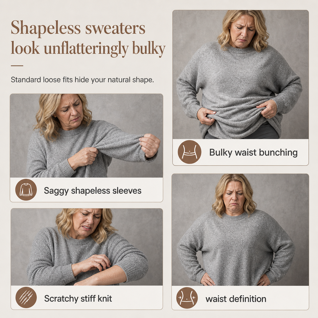 🍂 Women's Crewneck Knit Sweater – Stretch & Shape-Retaining | Easy to Pair with Denim, Boots & Skirts ✨