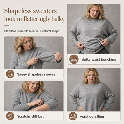 🍂 Women's Crewneck Knit Sweater – Stretch & Shape-Retaining | Easy to Pair with Denim, Boots & Skirts ✨