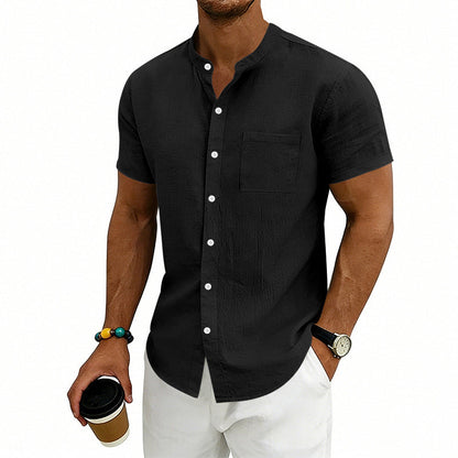 Men's Loose Fit Solid Short Sleeve Shirt