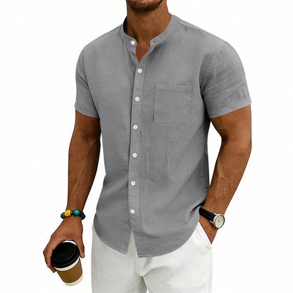 Men's Loose Fit Solid Short Sleeve Shirt