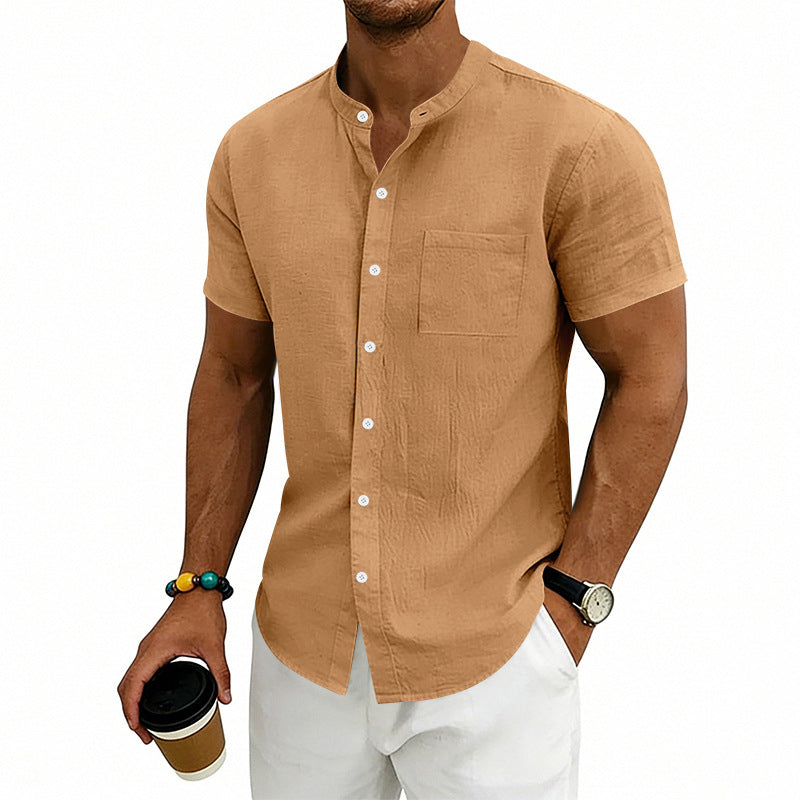 Men's Loose Fit Solid Short Sleeve Shirt