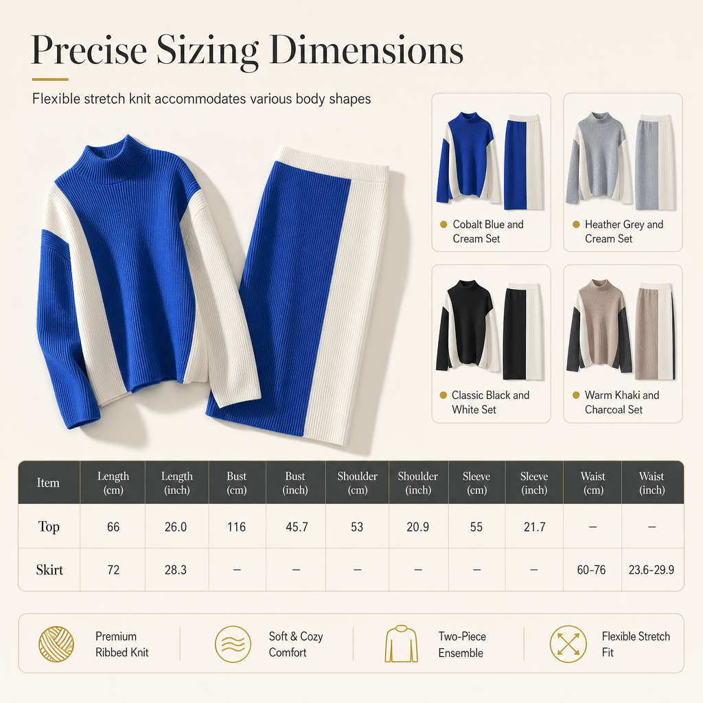 Women’s 2-Piece Knit Sweater and Skirt Set