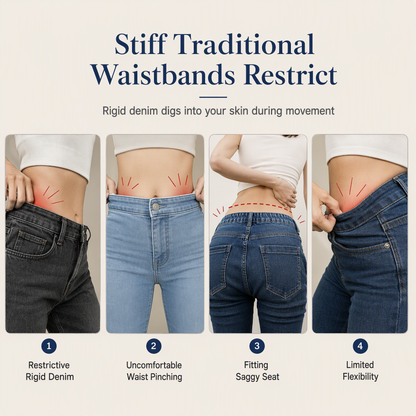 High Waisted Wide Leg Flare Denim Jeans with Triple Button Closure