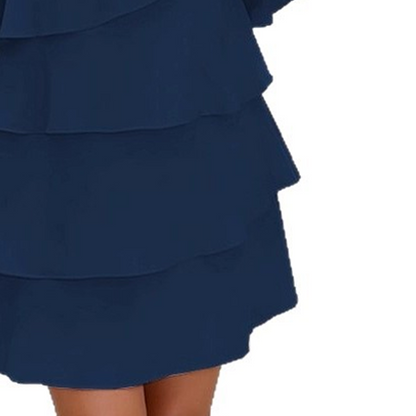 Women's Tiered Ruffle Dress with Flared Sleeves