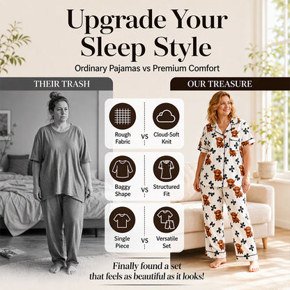 🐮 Women's Highland Cow Print 3-Piece Pajama Set | Cozy Comfort & Easy Lounging ✨
