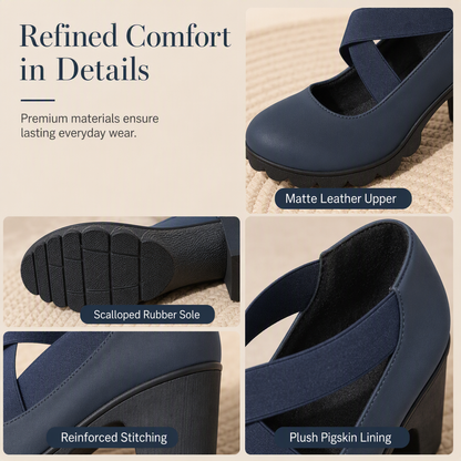 👠Womens Round Toe Crisscross Strap Mary Jane Shoes