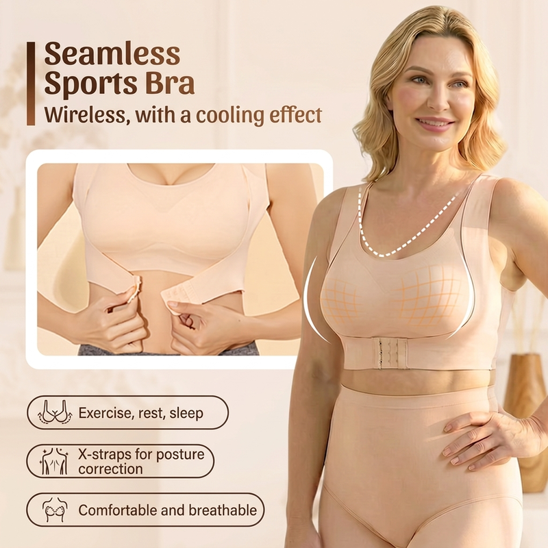 🌸✨ Front-Closure Posture-Correcting Bra – Wire-Free, for Back Health【Buy 1 Get 1 Free】