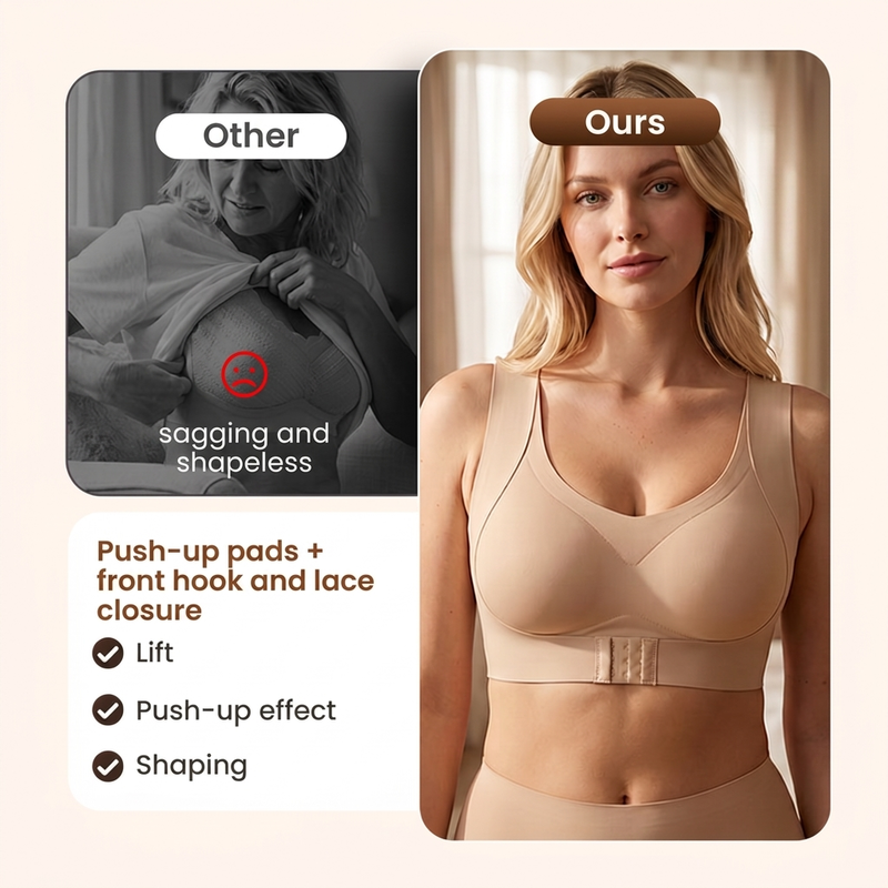 🌸✨ Front-Closure Posture-Correcting Bra – Wire-Free, for Back Health【Buy 1 Get 1 Free】