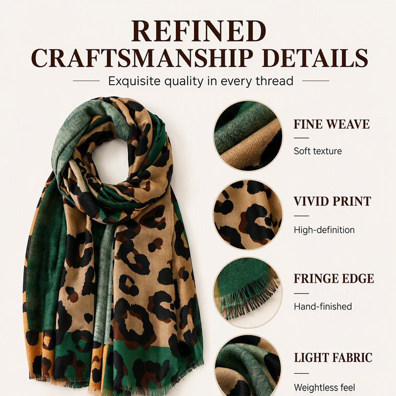 🍂🧣Versatile Lightweight Leopard Print Shawl Scarf