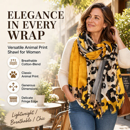 🍂🧣Versatile Lightweight Leopard Print Shawl Scarf