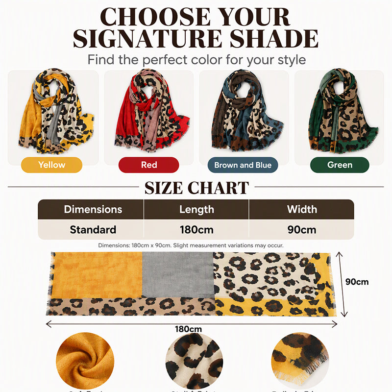 🍂🧣Versatile Lightweight Leopard Print Shawl Scarf