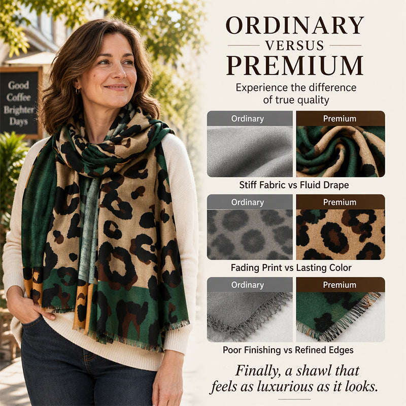 🍂🧣Versatile Lightweight Leopard Print Shawl Scarf