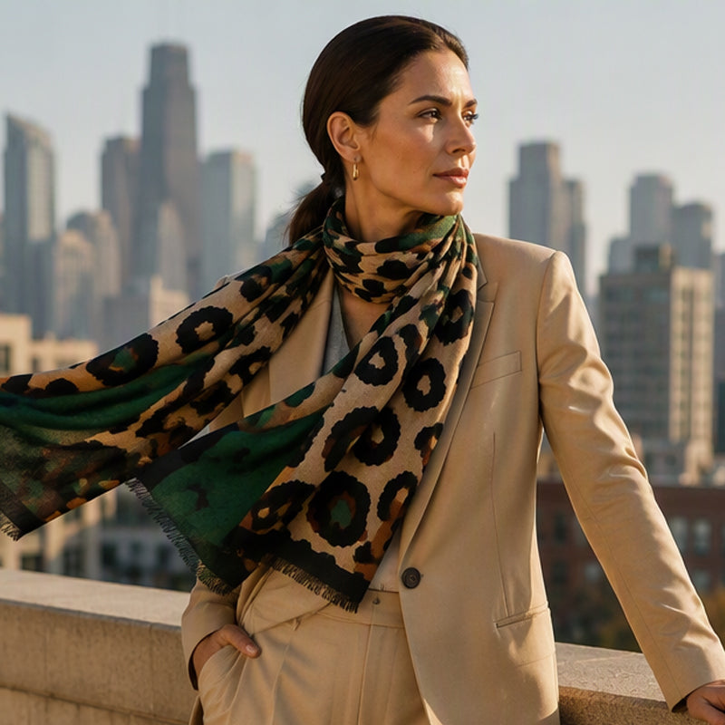 🍂🧣Versatile Lightweight Leopard Print Shawl Scarf