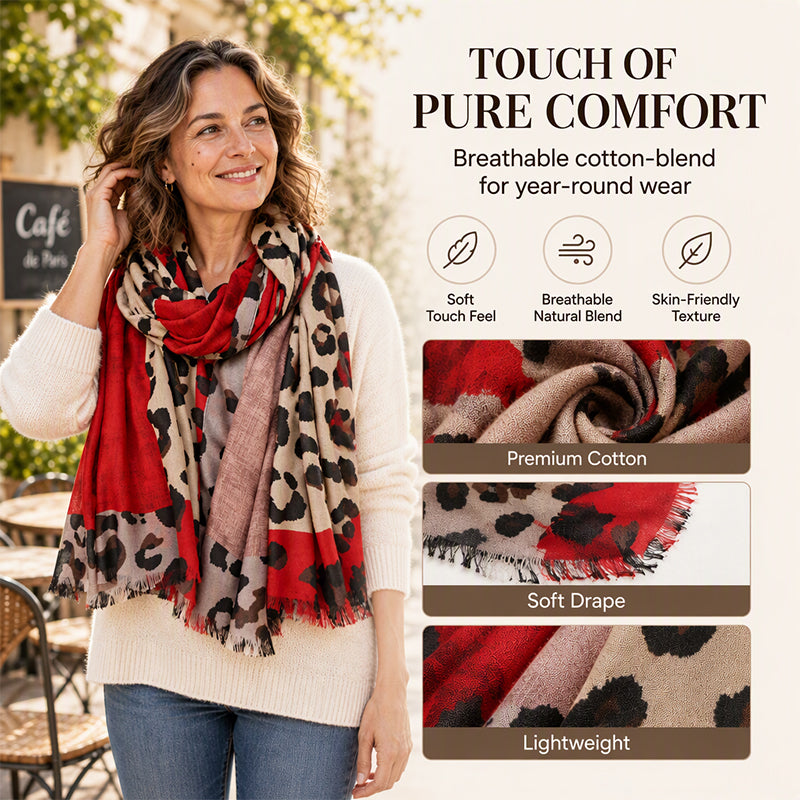🍂🧣Versatile Lightweight Leopard Print Shawl Scarf