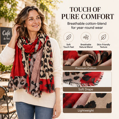 🍂🧣Versatile Lightweight Leopard Print Shawl Scarf