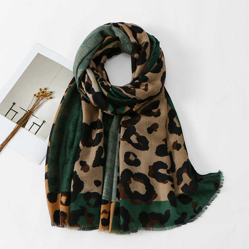 🍂🧣Versatile Lightweight Leopard Print Shawl Scarf