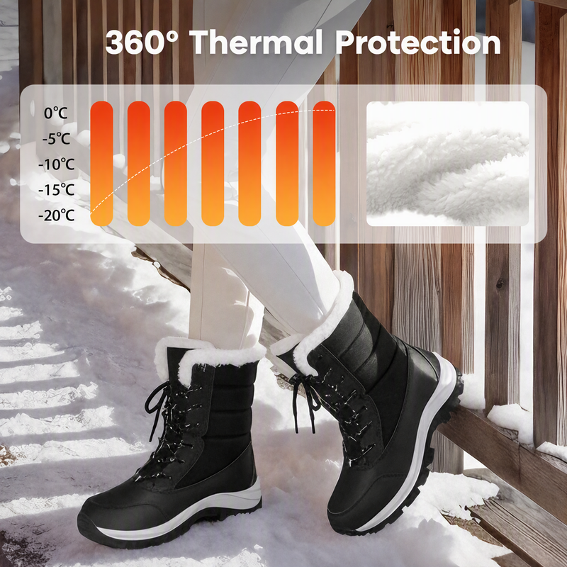 🌸Hot Sale 50% OFF👢 Women's Waterproof Plush-Lined Mid-Calf Snow Boots