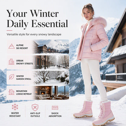🌸Hot Sale 50% OFF👢 Women's Waterproof Plush-Lined Mid-Calf Snow Boots