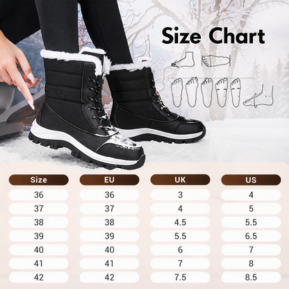 🌸Hot Sale 50% OFF👢 Women's Waterproof Plush-Lined Mid-Calf Snow Boots