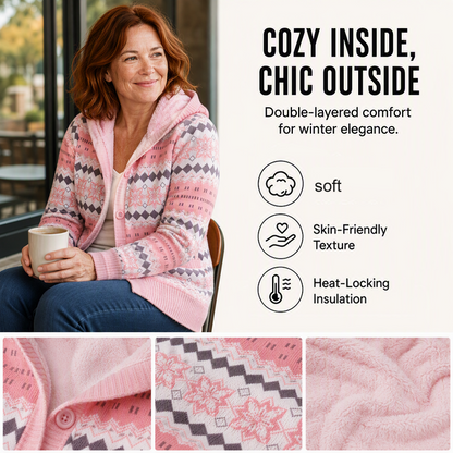 ⏰ Seasonal changeover sale: 50% off – quality at half the price! ✨Women's Plush-Lined Hooded Knit Cardigan