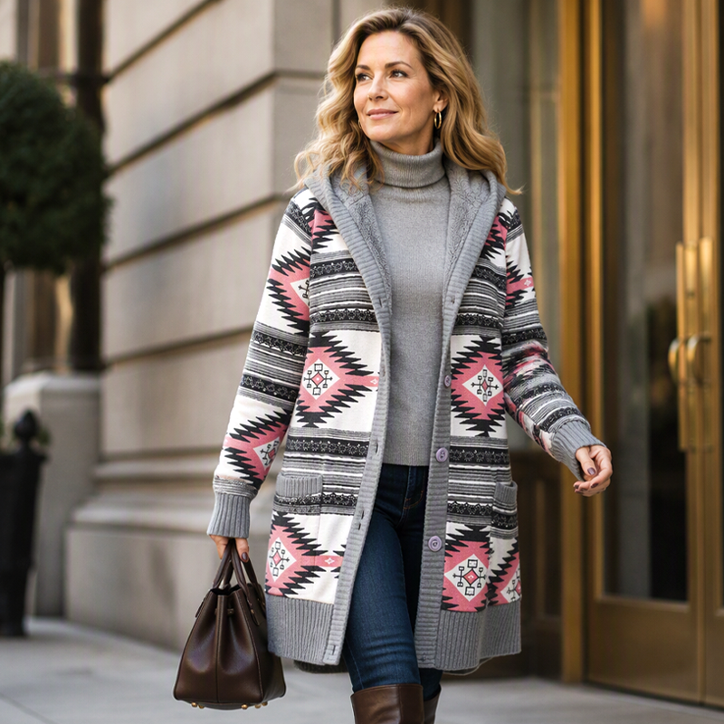 ⏰ Seasonal changeover sale: 50% off – quality at half the price! ✨Women's Plush-Lined Hooded Knit Cardigan