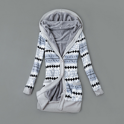 ⏰ Seasonal changeover sale: 50% off – quality at half the price! ✨Women's Plush-Lined Hooded Knit Cardigan