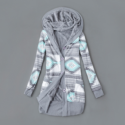 ⏰ Seasonal changeover sale: 50% off – quality at half the price! ✨Women's Plush-Lined Hooded Knit Cardigan