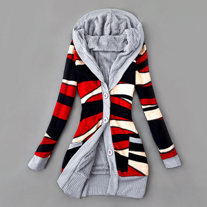⏰ Seasonal changeover sale: 50% off – quality at half the price! ✨Women's Plush-Lined Hooded Knit Cardigan