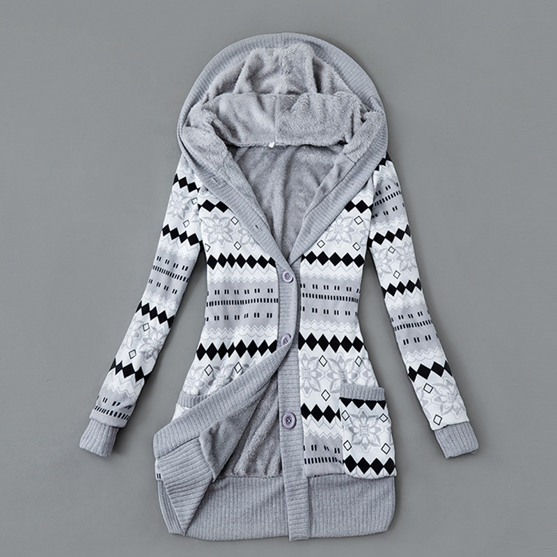 ⏰ Seasonal changeover sale: 50% off – quality at half the price! ✨Women's Plush-Lined Hooded Knit Cardigan