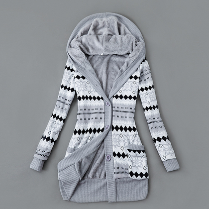 ⏰ Seasonal changeover sale: 50% off – quality at half the price! ✨Women's Plush-Lined Hooded Knit Cardigan