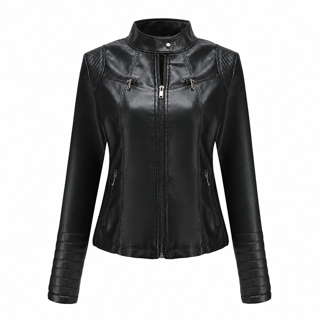 ✨Women's Faux Leather Biker Lightweight Short Motorcycle Coat for Spring and Autumn