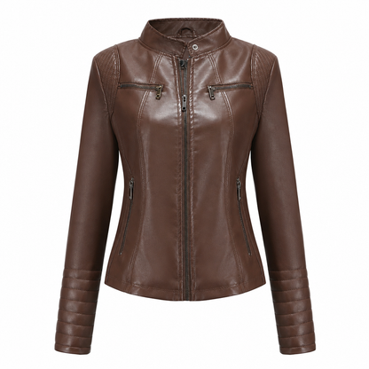✨Women's Faux Leather Biker Lightweight Short Motorcycle Coat for Spring and Autumn