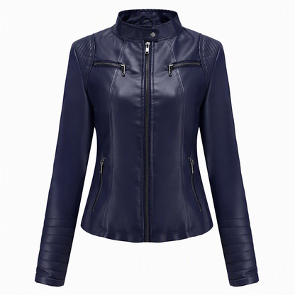 ✨Women's Faux Leather Biker Lightweight Short Motorcycle Coat for Spring and Autumn